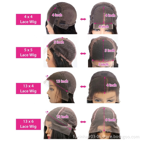 Vendor Stock 13X6 Hd Transparent Swiss Lace Wigs Human Hair Lace Front Glueless Brazilian 100% Virgin Natural Human Hair Wigs